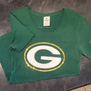 Victoria's Secret PINK Green Bay Packers Sequin Logo Tee